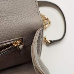 Pre Owned Dior Grey Leather Medium Diorama Shoulder Bag