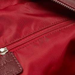 Pre Owned Christian Dior Dark Red Oblique Nylon and Leather Ethnic Braided Bag