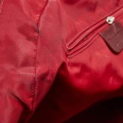 Pre Owned Christian Dior Dark Red Oblique Nylon and Leather Ethnic Braided Bag