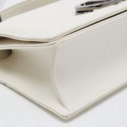 Pre Owned Dior Off White Leather 30 Montaigne Chain Top Handle Bag