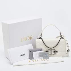 Pre Owned Dior Off White Leather 30 Montaigne Chain Top Handle Bag
