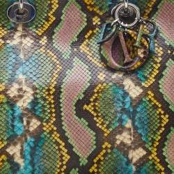 Pre Owned Dior Multicolor Python Medium Diorissimo Shopper Tote