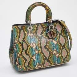 Pre Owned Dior Multicolor Python Medium Diorissimo Shopper Tote