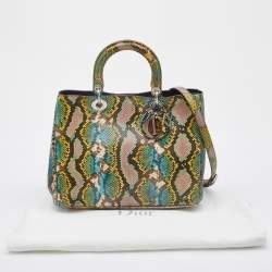Pre Owned Dior Multicolor Python Medium Diorissimo Shopper Tote