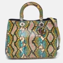 Pre Owned Dior Multicolor Python Medium Diorissimo Shopper Tote