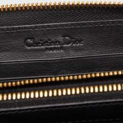Pre Owned Dior Black Cannage Patent Leather Lady Dior Continental Wallet