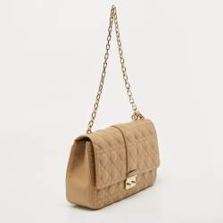Pre Owned Dior Beige Cannage Leather Large Miss Dior Shoulder Bag