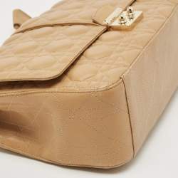 Pre Owned Dior Beige Cannage Leather Large Miss Dior Shoulder Bag