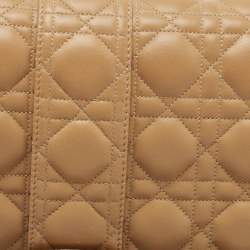 Pre Owned Dior Beige Cannage Leather Large Miss Dior Shoulder Bag