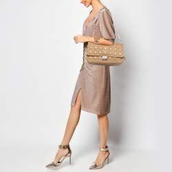 Pre Owned Dior Beige Cannage Leather Large Miss Dior Shoulder Bag