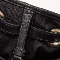 Pre Owned Dior Black Cannage Coated Canvas and Leather Medium Panarea Tote