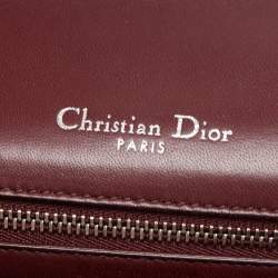 Pre Owned Dior Burgundy Tweed and Leather Medium Diorama Shoulder Bag