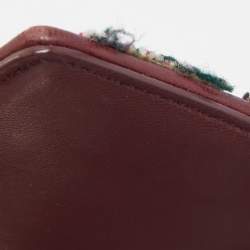 Pre Owned Dior Burgundy Tweed and Leather Medium Diorama Shoulder Bag