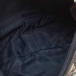 Pre Owned Dior Navy Blue/Cream Oblique Canvas and Leather Baguette Bag