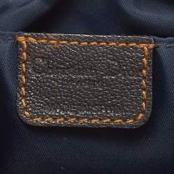 Pre Owned Dior Navy Blue/Cream Oblique Canvas and Leather Baguette Bag