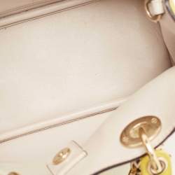 Pre Owned Dior Yellow Leather Mini Diorissimo Tote