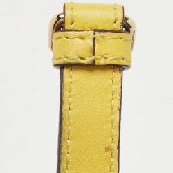 Pre Owned Dior Yellow Leather Mini Diorissimo Tote
