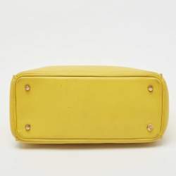 Pre Owned Dior Yellow Leather Mini Diorissimo Tote