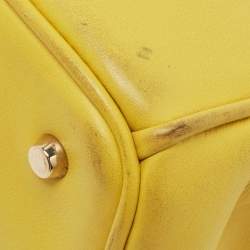 Pre Owned Dior Yellow Leather Mini Diorissimo Tote