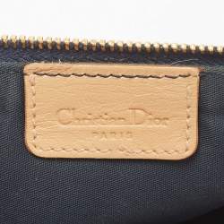 Pre Owned Dior Blue/Beige Denim Mini Saddle Bag
