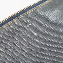 Pre Owned Dior Blue/Beige Denim Mini Saddle Bag