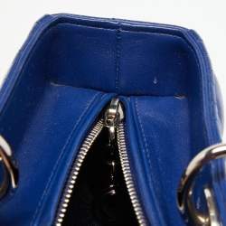 Pre Owned Dior Blue Cannage Leather Large Lady Dior Tote