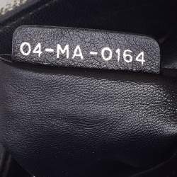 Pre Owned Dior Grey/Black Leopard Sequin, Leather and Wool Mini Lady Dior Tote