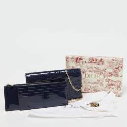 Pre Owned Dior Navy Blue Cannage Patent Leather Lady Dior Chain Clutch