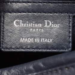 Pre Owned Dior Navy Blue Cannage Leather Large Lady Dior Tote