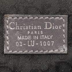 Pre Owned Dior Grey/Brown Pleated Leather Frame Clutch