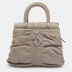 Pre Owned Dior Grey Leather Karenina Hermitage Satchel