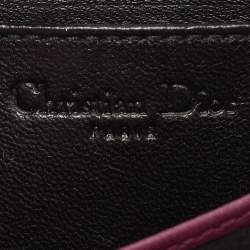 Pre Owned Dior Black Cannage Leather Compact Zip Around Wallet