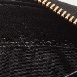 Pre Owned Dior Black Cannage Leather Compact Zip Around Wallet