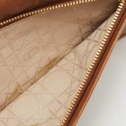 Pre Owned Dior Brown Cannage Leather Double Flap Continental Wallet