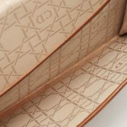 Pre Owned Dior Brown Cannage Leather Double Flap Continental Wallet