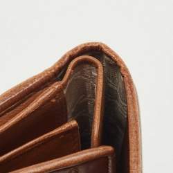 Pre Owned Dior Brown Cannage Leather Double Flap Continental Wallet