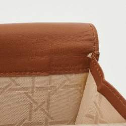 Pre Owned Dior Brown Cannage Leather Double Flap Continental Wallet