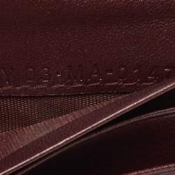 Dior Burgundy Leather Diorama Zip Compact Wallet