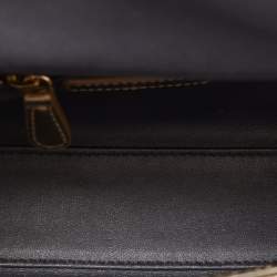 Pre Owned Dior Gold Microcannage Patent Leather Mini Lady Dior Tote