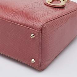 Dior Pink Python Medium Lady Dior Tote