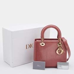 Dior Pink Python Medium Lady Dior Tote
