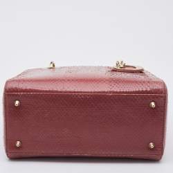 Dior Pink Python Medium Lady Dior Tote