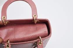 Dior Pink Python Medium Lady Dior Tote