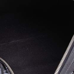 Pre Owned Dior Black Oblique Monogram Patent Leather Boston Bag