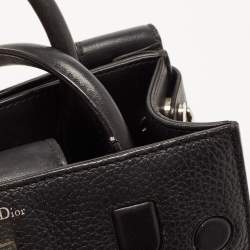 Pre Owned Dior Black Pebbled Leather Mini Diorever Top Handle Bag
