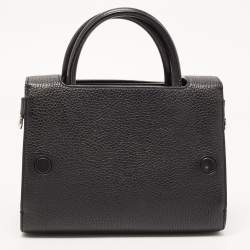 Pre Owned Dior Black Pebbled Leather Mini Diorever Top Handle Bag