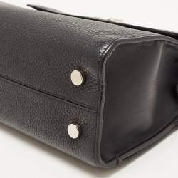 Pre Owned Dior Black Pebbled Leather Mini Diorever Top Handle Bag