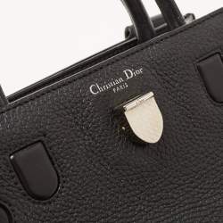 Pre Owned Dior Black Pebbled Leather Mini Diorever Top Handle Bag