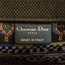 Pre Owned Dior Multicolor Embroidered Canvas Large Book Tote