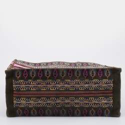 Pre Owned Dior Multicolor Embroidered Canvas Large Book Tote